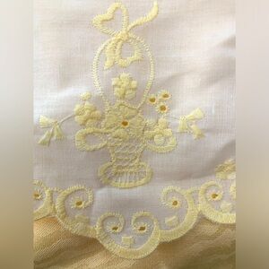 Vintage Laura Ashley Embroidered Scalloped cotton fabric Rare